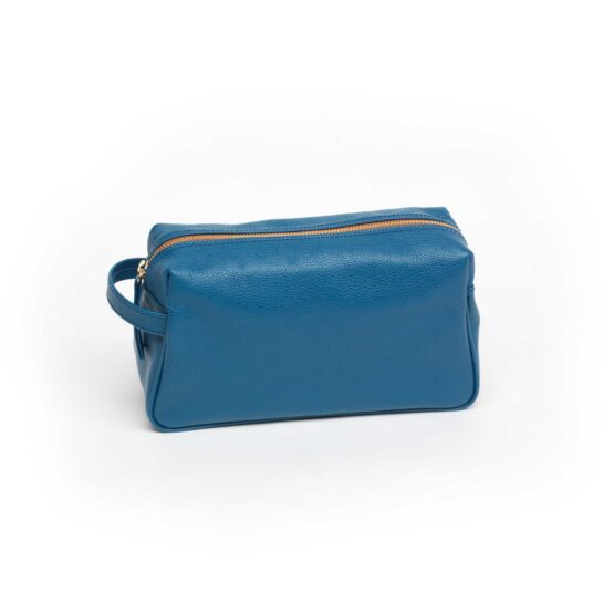 Culture bag in blue from noble Madras leather in Small