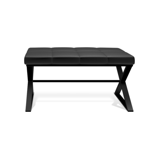 Sitzbank BENCH von Decor Walther in Schwarz mit schwarzem Lederbezug