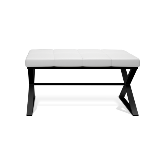 Sitzbank BENCH von Decor Walther in Schwarz matt mit weißem Lederbezug