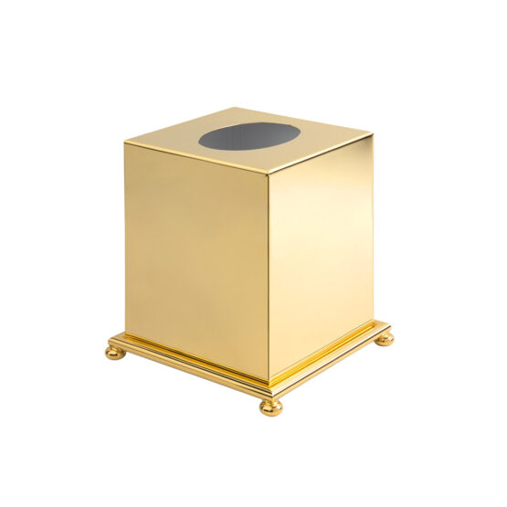 Luxus Taschentuchspender aus Messing in Gold aus der Serie FS01 von Cristal & Bronze