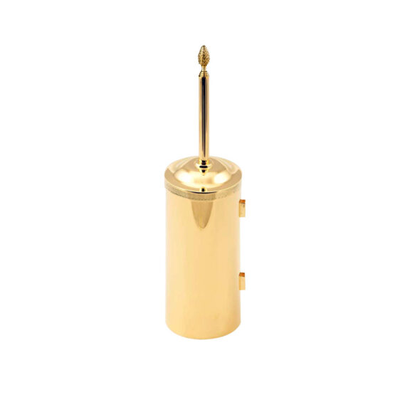 Luxus wall mounted toilet brush holder made of Brass in Gold from the FS01 series by Cristal & Bronze