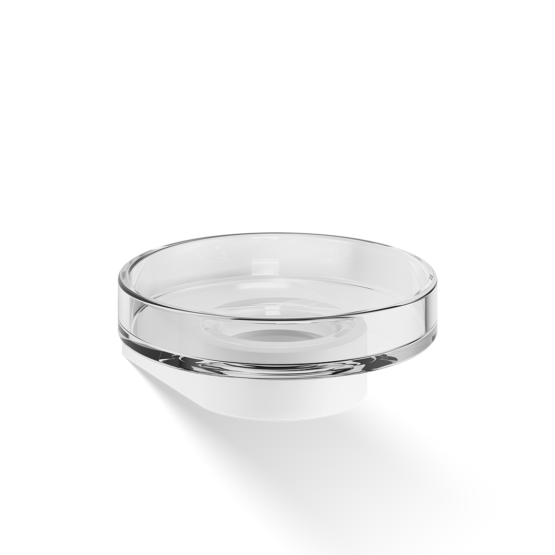 Brass and Crystal glass Wall Mounted Soap Dish in White matt by Decor Walther from the Century series