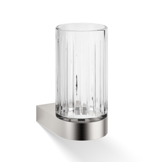 Stainless steel and Crystal glass Wall Mounted Tumbler in Stainless steel matt by Decor Walther from the Century series