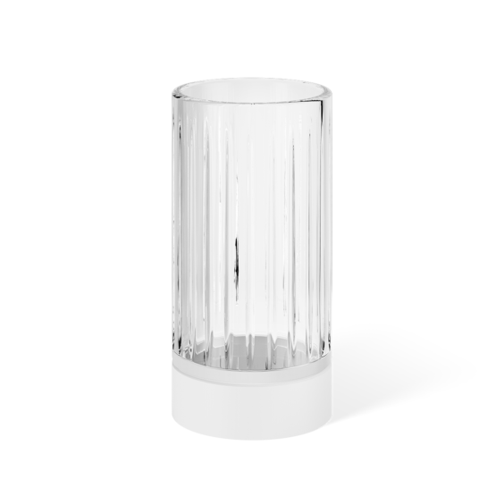 Brass and Crystal glass Tumbler in White matt by Decor Walther from the Century series