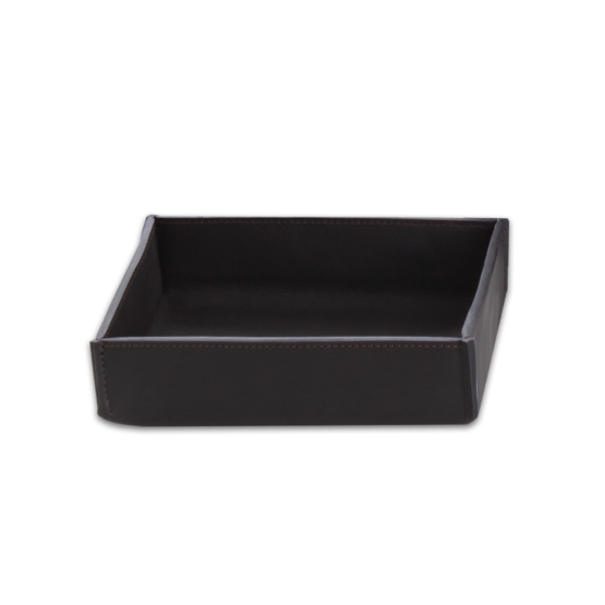 Vanity Tray made of Real leather in Black-brown by Decor Walther