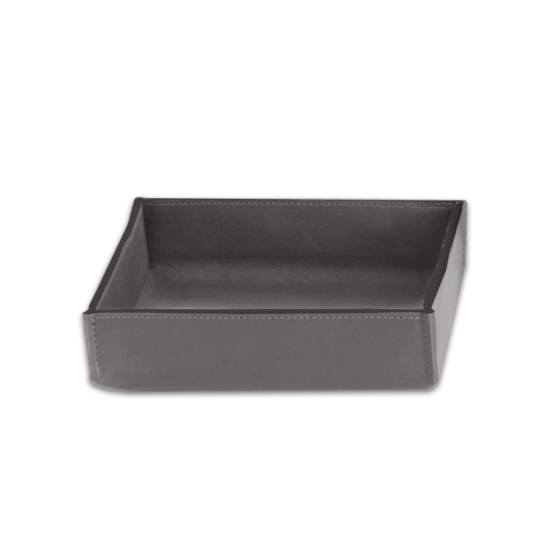 Vanity Tray made of Real leather in Smoke grey by Decor Walther